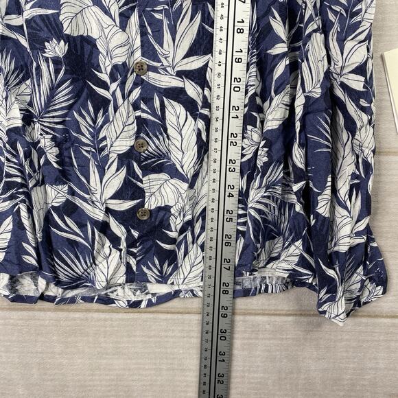 Angels Forever Young Top Womens 3X Blue Floral Boho Flowy Rayon Cruise Hawaiian - Picture 5 of 9